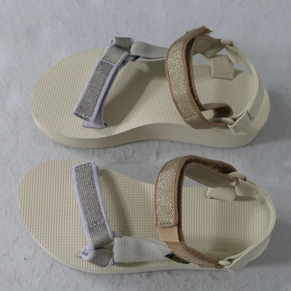Teva Womens Flatform Sandals 5 Multi Metallic Boho Chunky Travel Universal